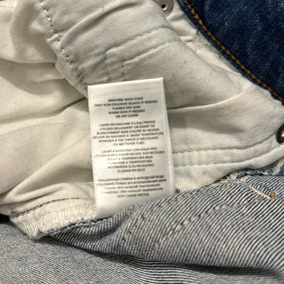 RE/DONE 90S HIGH RISE ANKLE CROP JEANS BLUE SIZE 27 DISTRESSED ANKLE - Picture 9 of 14